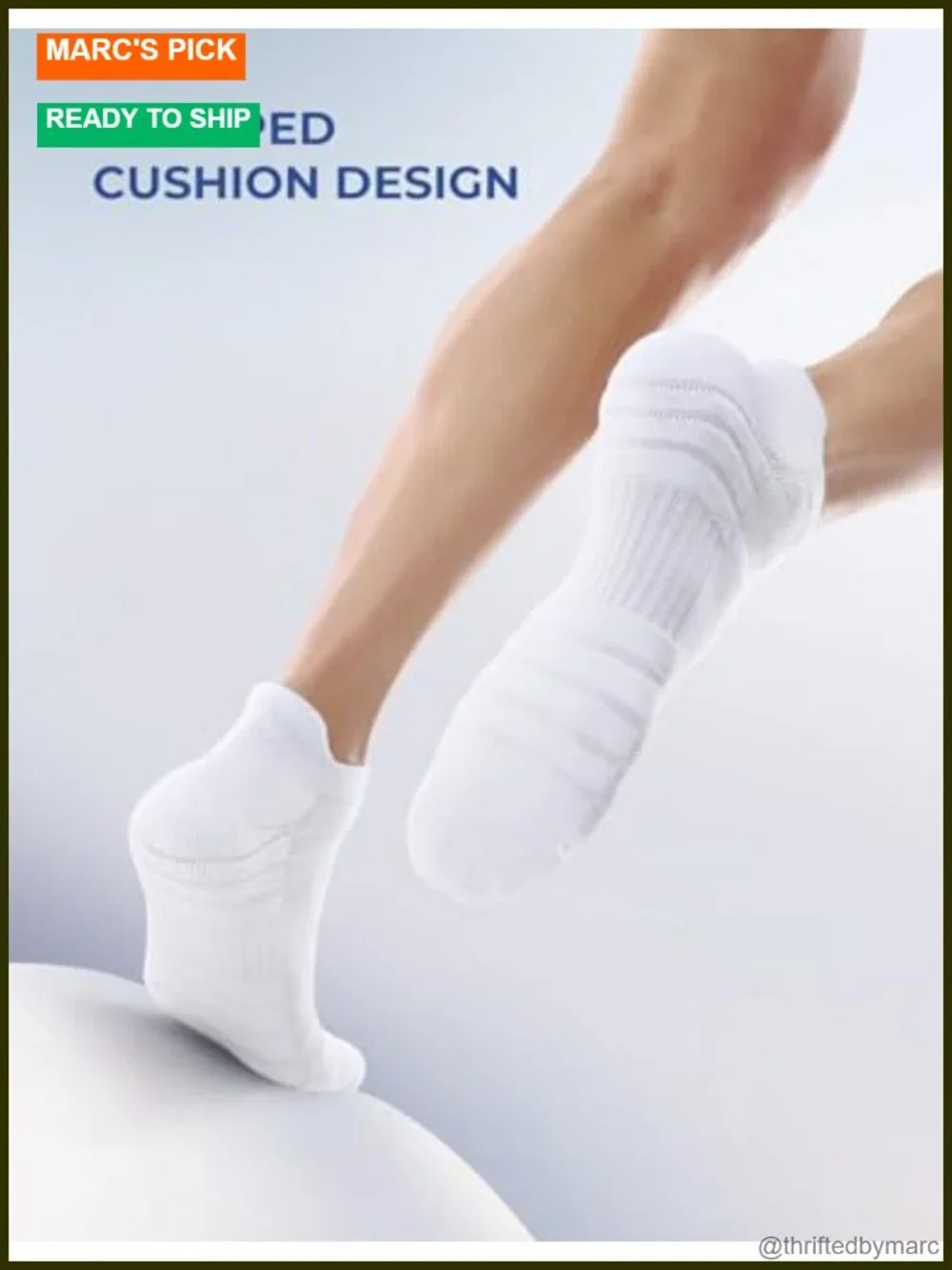 6 Pack Athletic Running Ankle Socks Cotton Low Cut Cushioned Anti-Blister